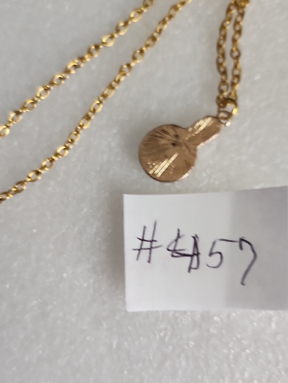 Hand Crafted Gold-Tone Necklace with White Cat Charm - Picture 8 of 9